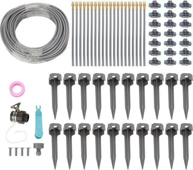 Aimo Gartenbewässerung Vernebelungssystem mit PVC-Schlauch und Sprinkler-Set in Grau - Bild 1