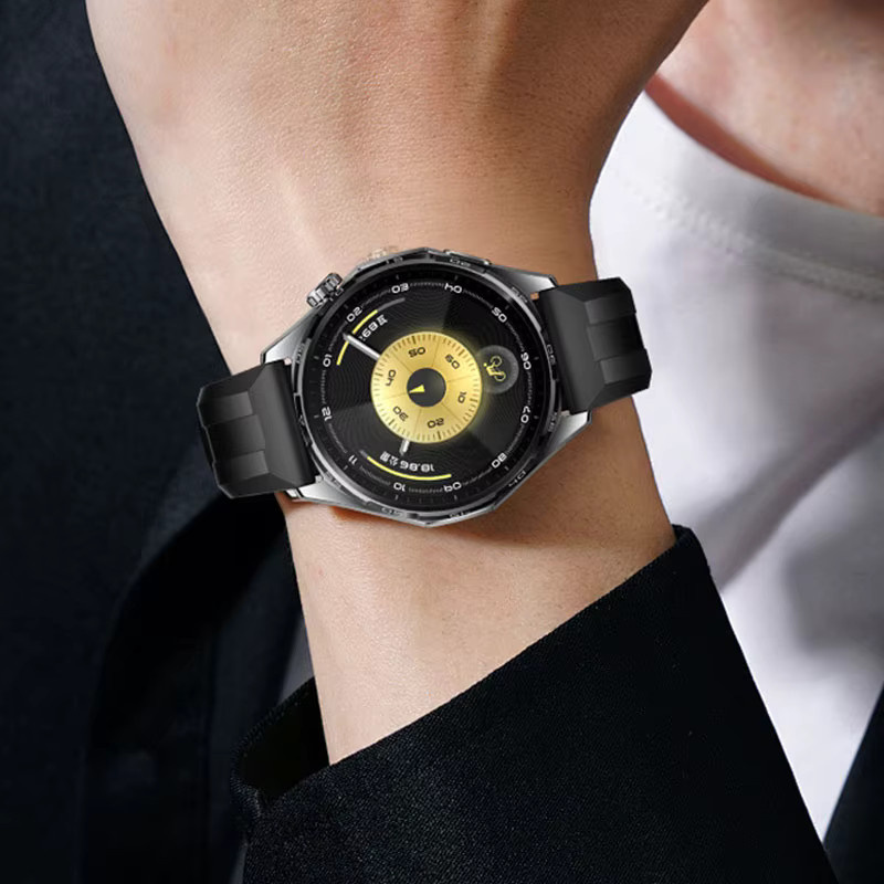 ZHANGU Uhrenarmband Silikon, 22 mm, Schwarz, Unisex - Bild 3