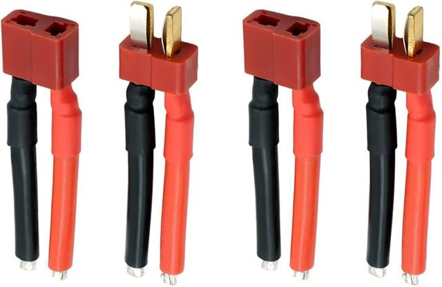 AOKIN T-Stecker Set mit 12 AWG und 14 AWG Draht in Rot, 2 Paar männliche und weibliche Steckverbinder für RC Lipo - Bild 1