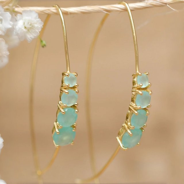 YoYo Threader-Creolen, Gold, Zirkonia, Damen - Bild 1