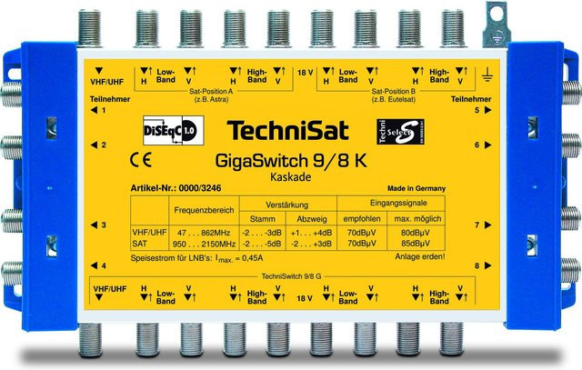 Technisat GigaSwitch 9/8 K in Gelb - Bild 1