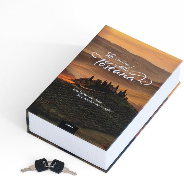Buch-Tresor Toscana von Leuchtturm in Beige und Grün aus Stahl und Kunststoff - Bild 1