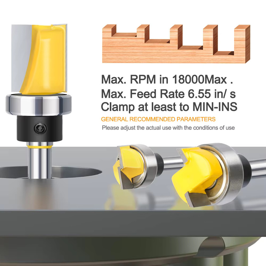 XCAN Flush Trim Router Bit mit 6mm Schaft und Lager für die Holzbearbeitung aus Hartmetall - Bild 2