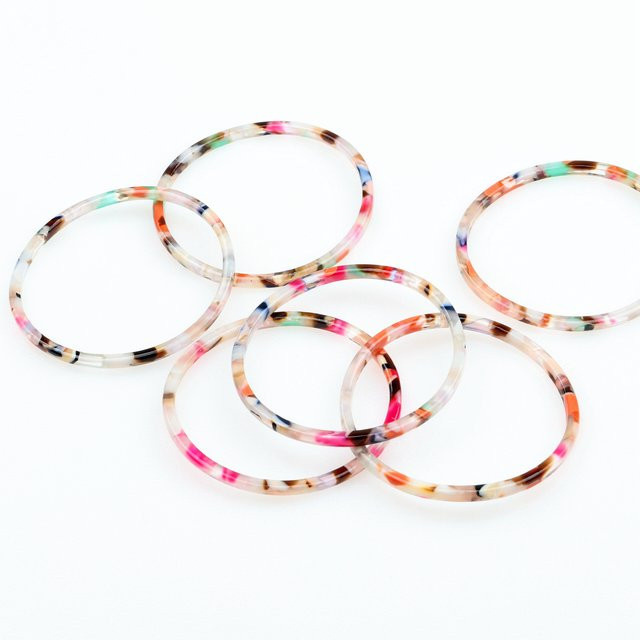 XINER Ohrring-Charm, Leopardenmuster, Schildpatt, Acetat-Acrylperlen, 44 mm - Bild 1