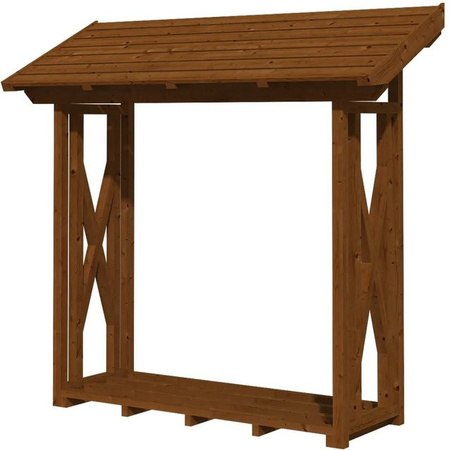 Kaminholzunterstand Paul 1 von Skan Holz aus Douglasienholz in Nussbaum Braun, B/H/T: 240 x 229 x 88 cm