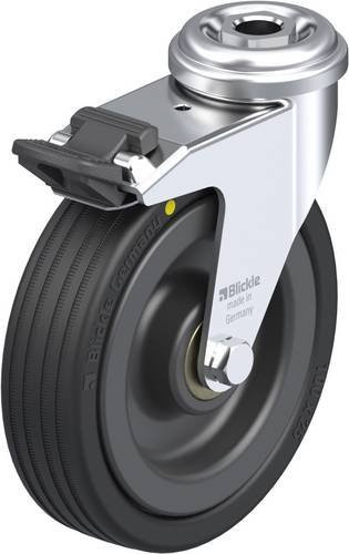 Blickle Lenkrolle LRA-VPA 100K-FI-EL mit Feststeller in Schwarz-Grau, Rad-Durchmesser: 100 mm, Tragfähigkeit: 70 kg - Bild 1