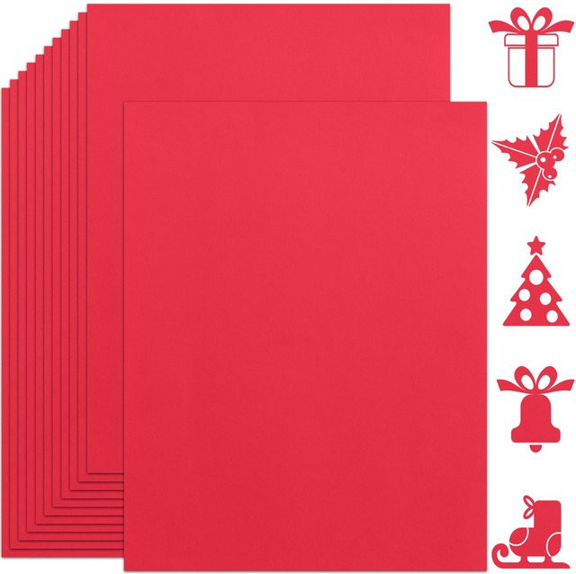DIY Bastelpapier Set aus Kraftpapier in Rot und Rosa, 20 Blatt, B: 20 cm, L: 30 cm - Bild 1