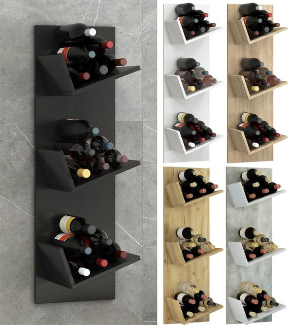 VCM Weinregal Vinosi aus Holzwerkstoff in Schwarz, B/H/T: 25,6 x 106,5 x 33 cm - Bild 1