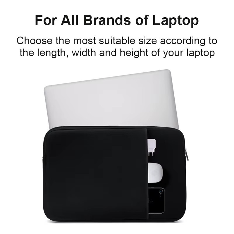 IPUMYNO Laptop-Tasche Schutzhülle für MacBook Air Pro und Notebooks in Schwarz und Grau - Bild 2