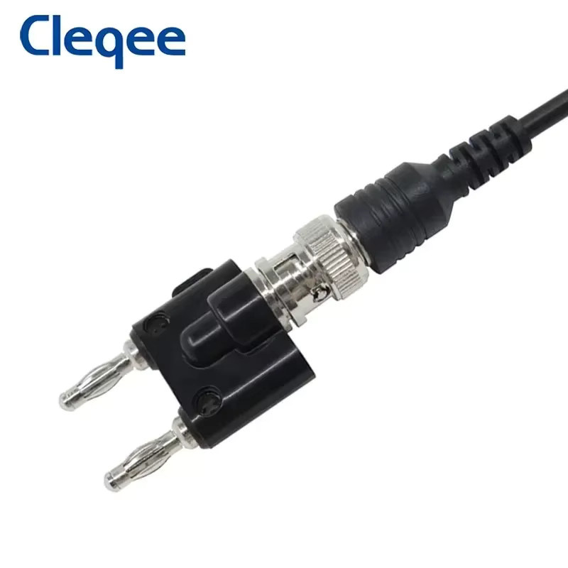 Cleqee P7006 BNC Buchse auf Dual 4mm Bananen Stecker Adapter in Schwarz - Bild 3