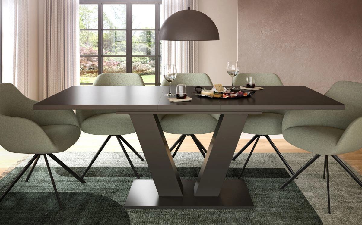Ausziehbarer Esstisch Inn.Furn in Grau, modern und rechteckig, Breite: 150 - 190 cm, Höhe: 76 cm, Tiefe: 90 cm - Bild 5