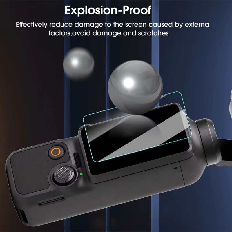 DJI Schutzfolie aus gehärtetem Glas für DJI OSMO Pocket 3 und Pocket 4, transparentes Display- und Objektivschutz-Set - Bild 5