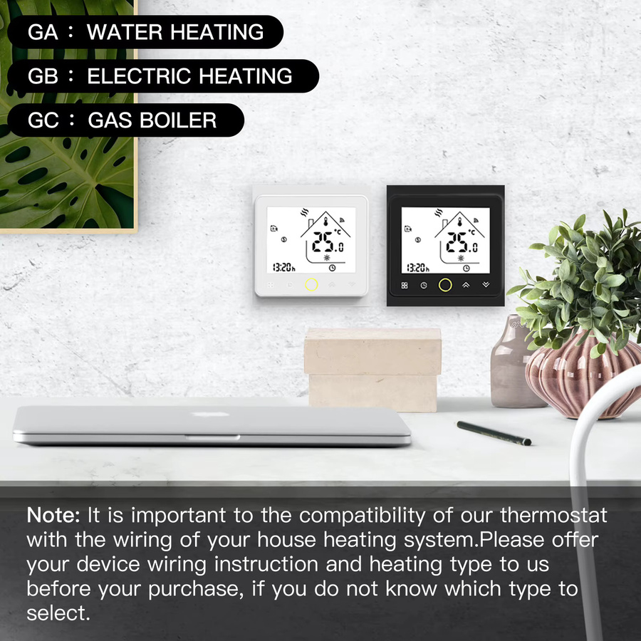 MOES Tuya WiFi Smart Thermostat zur Steuerung von elektrischer Fußbodenheizung sowie Wasser- und Gaskesseln mit App-Steuerung und Glasoberfläche in Schwarz oder Weiß, kompatibel mit Google Home und Alexa - Bild 3