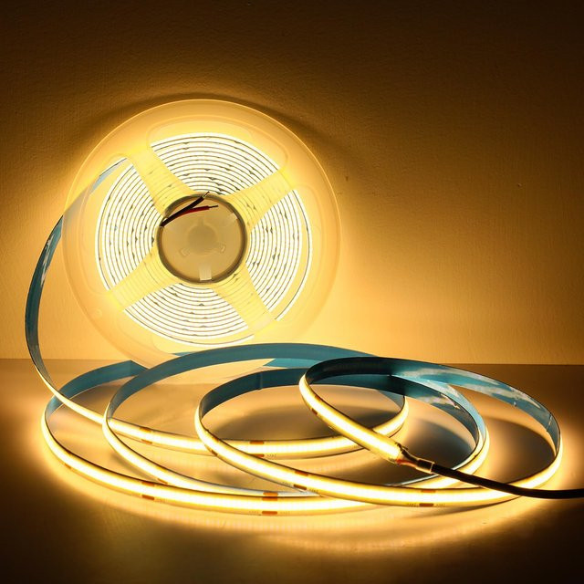Oeegoo COB-LED-Streifen mit 2400 LEDs, 2 m Länge, 24 V, Warmweiß 3000 K, selbstklebend - Bild 1