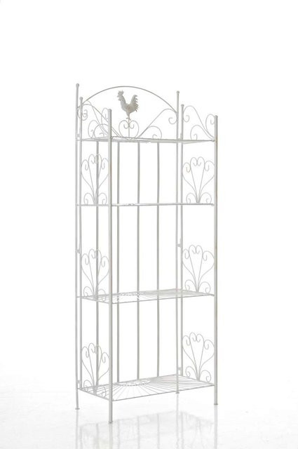 TPFGarden Standregal Mya in Antik Weiß aus Metall für Garten, Balkon und Terrasse, B/T/H: 61,5 x 33,0 x 153,0 cm - Bild 1
