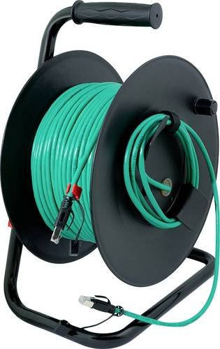 LogiLink RJ45 Netzwerk Kabeltrommel CAT 6a S/FTP Ethernet LAN Grün 80m - Bild 1