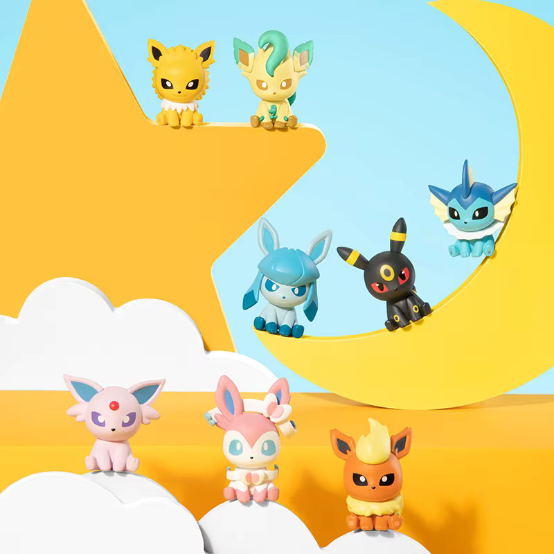 Pokemon Eeveelution Mini Actionfiguren Set mit Eevee, Sylveon und Espeon in Multicolor als dekorative Modelle - Bild 2