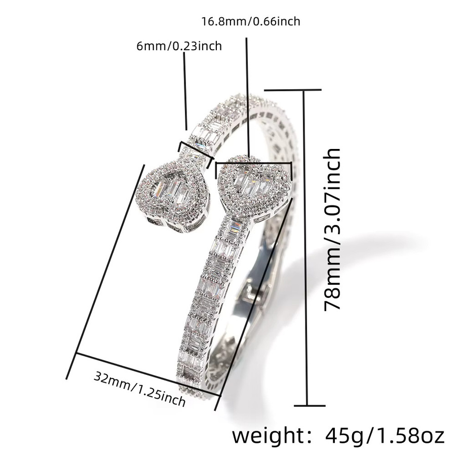 Yupsk Armband-Set, Silber, Zirkonia, Herz, Tennis-Armband - Bild 3