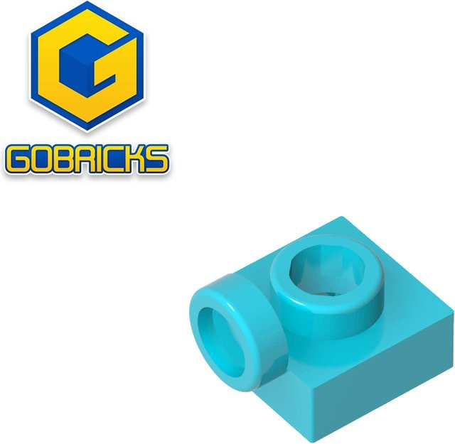 Gobricks GDS-2201 Technische Platte 1 x 1, einseitig mit erhöhter Punktplatte, Blau - Bild 1