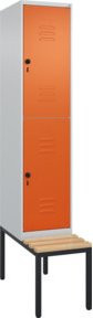 C+P Doppelstock-Spind Classic PLUS Sitzbank mit 1 Abteil und Buche-Hartholz Sitzfläche, B/T/H: 212,0 x 40,0 x 81,5 cm - Bild 1