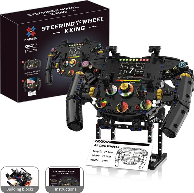 XQ Lenkrad Baustein Simulation Rennräder Modell, Montagespielzeug, ab 6 Jahren - Bild 1
