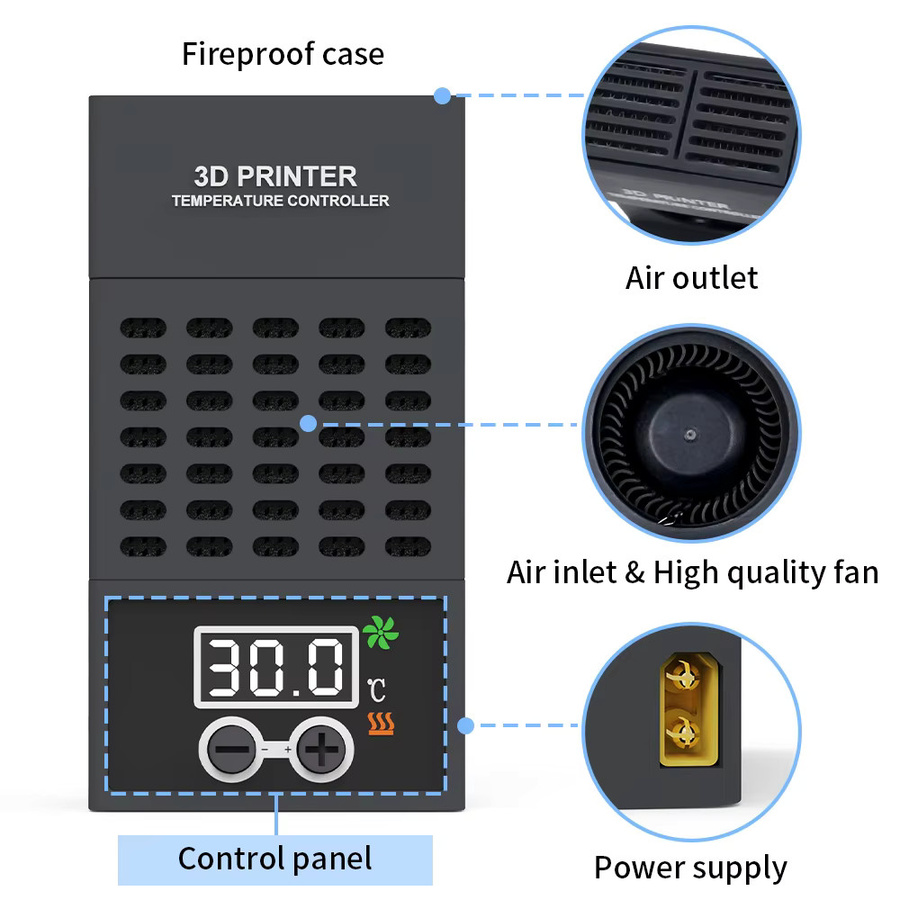 T-Trees Heizung mit Thermostat und Temperaturregelung für Harz LCD 3D Drucker kompatibel mit ELEGOO, ANYCUBIC und CREALITY LCD DLP - Bild 4