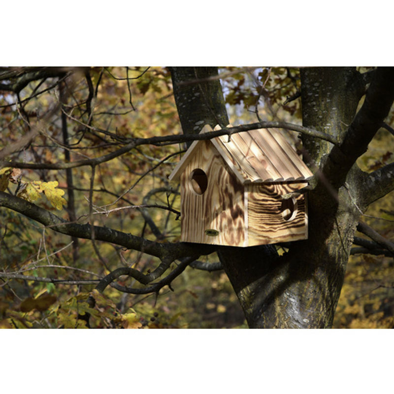 DOBAR Eichhörnchenkobel aus Holz in Braun mit 3 Eingängen als Unterschlupf für Eichhörnchen - Bild 4