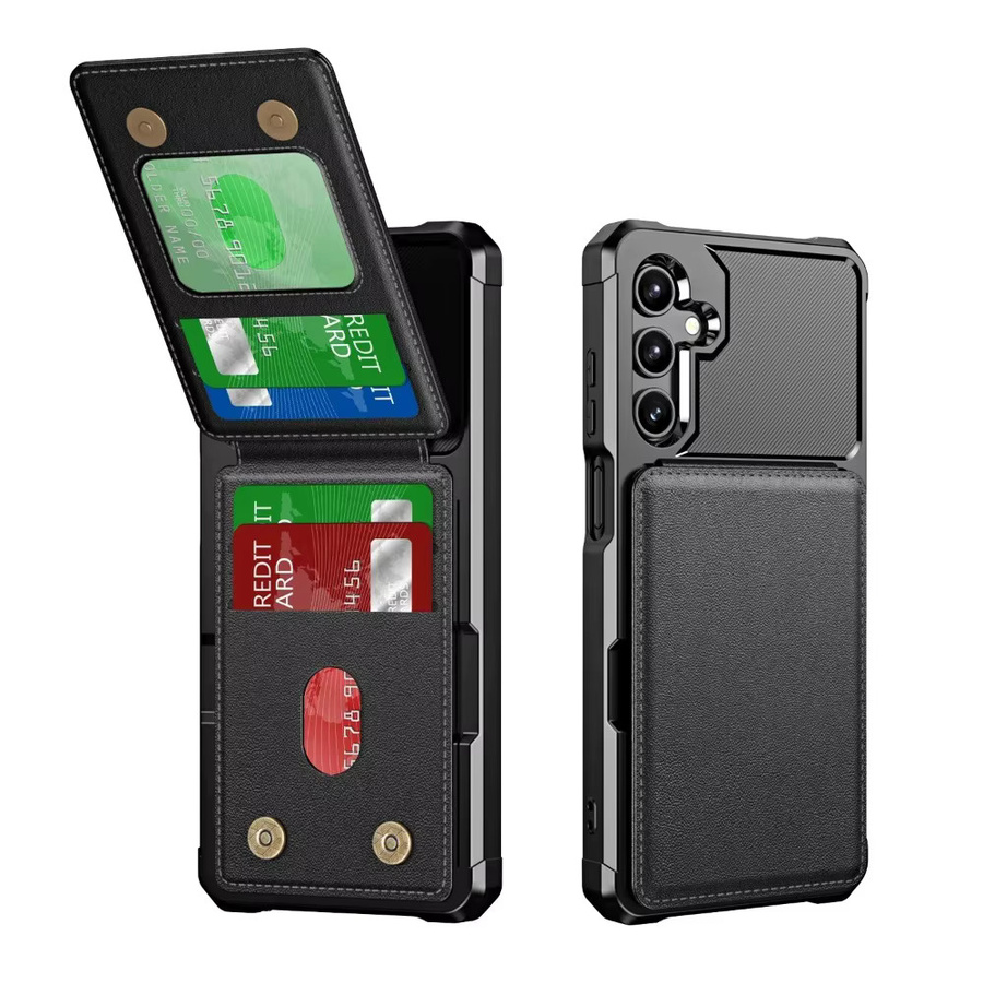 Samsung Kartenfach-Brieftaschenhülle mit Ständer in Schwarz für Galaxy S26 S25 S24 S23 S22 S21 Ultra Plus A57 A37 A56 A36 A26 A55 A35 A54 A34 Cover - Bild 5