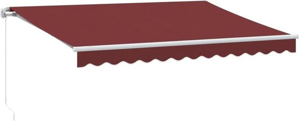 vidaXL Markise manuell mit LED in Weinrot, B: 350 cm, T: 250 cm