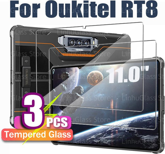 Displayschutzfolie aus gehärtetem Glas für OUKITEL RT8 (2024) 11 Zoll, transparent, HD 9H Härte, anti-fingerabdruckbehaftet und blasenfrei - Bild 1