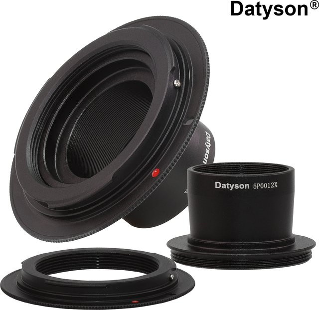Datyson Teleskop-Fotografie-Adapter mit M42-Kamerahalterung und 2in1-Funktion für Pentax PK DSLR in Schwarz - Bild 1