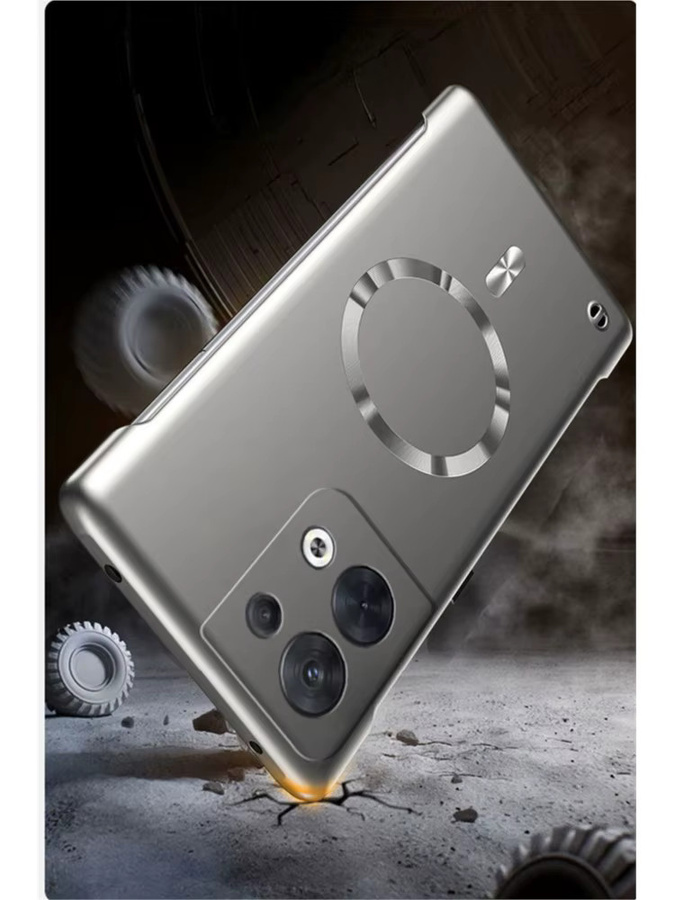 Ultradünne magnetische Metall-Handyhülle für Oppo Reno 6 8, Find X3 Neo Lite X5 X6 X7 X8 Pro Ultra mit Magsafe-Funktion in Silber - Bild 4