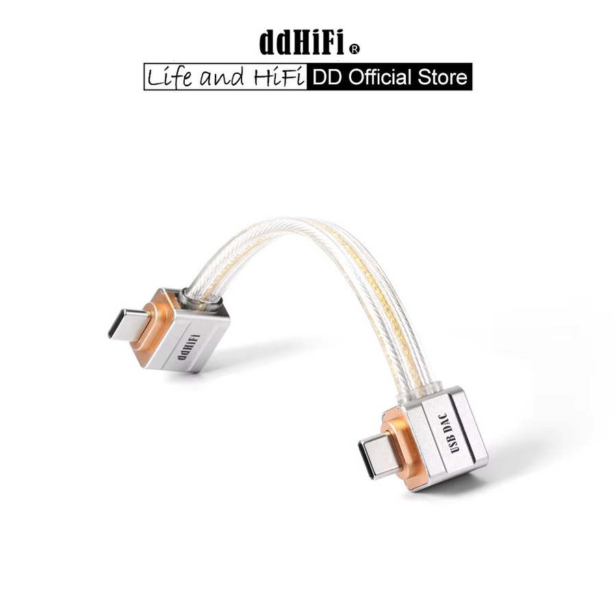 ddHiFi TC19LL Comet Gold L-förmiges USB-C-OTG-Kabel aus reinem Silber für DAC und Smartphone in Gold - Bild 1