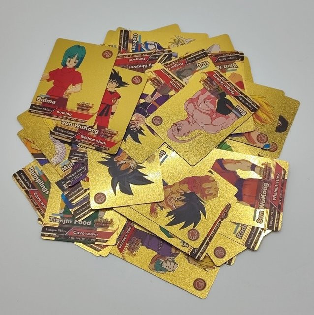 Bandai Dragon Ball Goku Super Saiyajin Goldkarten, Englische Ausgabe, 55 Goldfolienkarten - Bild 1