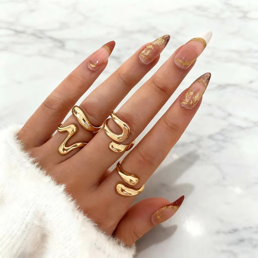 Rinhoo jewelry Ring-Set, Legierung, Gold, Damen - Bild 3