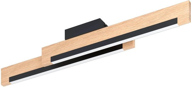 Eglo LED Deckenleuchte Camacho in Schwarz und Braun aus Metall und Holz, dimmbar - Bild 1