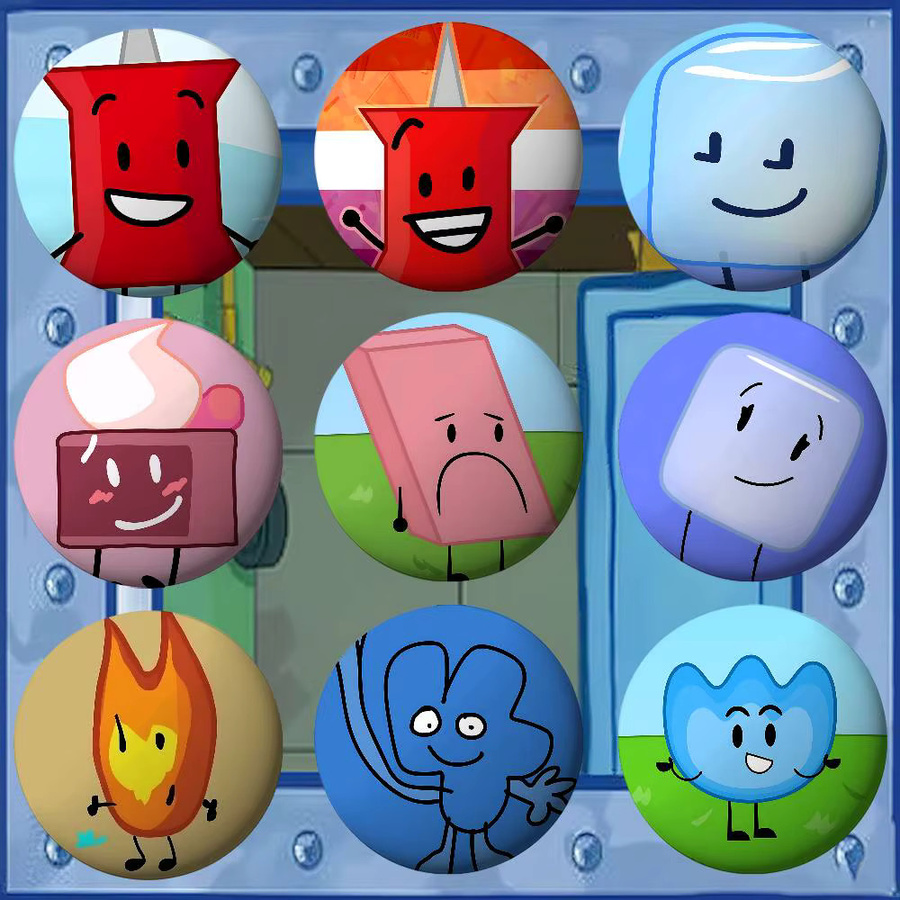 Brosche Metall, Cartoon Anime BFDI Icons, Weißblech Soft Button Pin - Bild 3