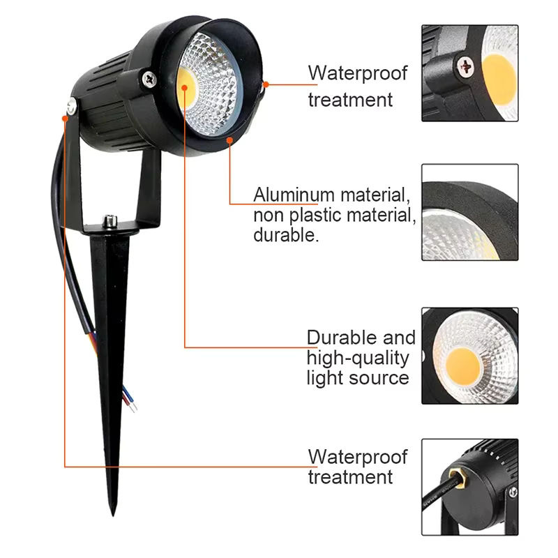 Dengsum LED Bodenstrahler RGB wasserdichter Garten-Flutlicht für Innenhof und Rasen in Grün und Gelb - Bild 3