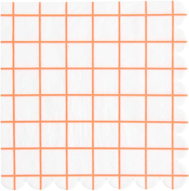 Rico Design Servietten Raster Weiß/Neon Rot B: 32,0 cm, T: 32,0 cm, H: 20,0 cm - Bild 1