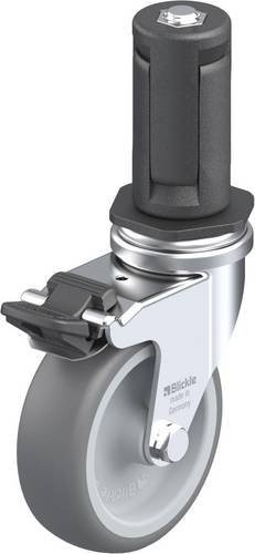 Blickle Lenkrolle LRA-TPA 75G-FI-ER04 mit Feststeller, Farbe Silber/Grau, Rad-Durchmesser: 75 mm, Tragfähigkeit: 75 kg - Bild 1