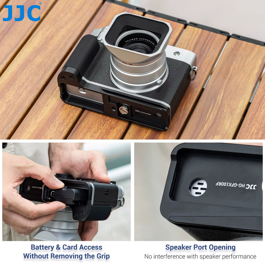 JJC Metall-Handgriff für Fujifilm GFX100RF Kamera, L-förmige Kamerahalterung in Schwarz mit 1/4 Zoll-20 Gewinde für Stativ - Bild 6