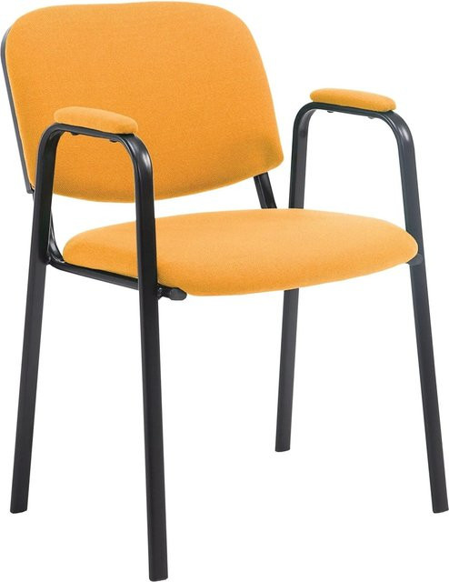 DELUKE Besucherstuhl ZAGREB Konferenzstuhl und Bürostuhl aus Stoff in Orange, B/T/H: 53 x 55 x 79 cm - Bild 1
