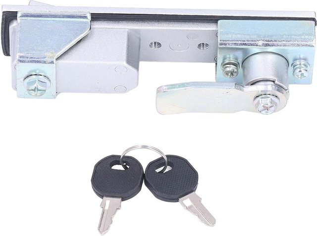 Koogeelife Wohnmobil Türgriff Riegel mit Sicherheitsschloss und 2 Schlüsseln aus verchromter Zinklegierung in Weiß und Silber - Bild 1