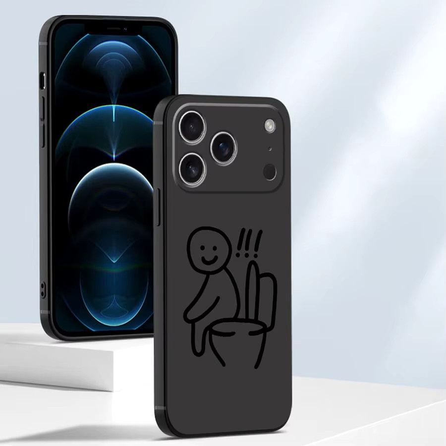 Moetch Handyhülle mit Cartoon-Matchman Design in Schwarz für iPhone Modelle - Bild 3
