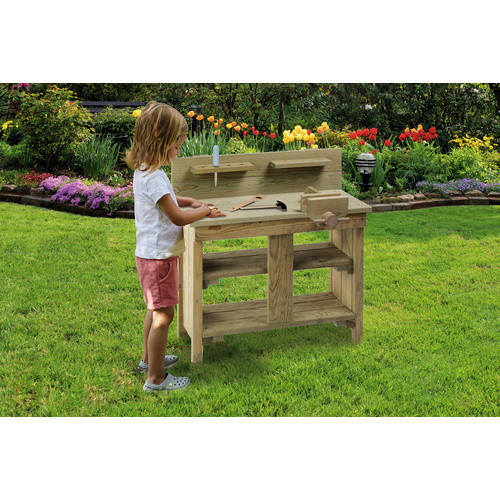 HAPPY PEOPLE Werkbank aus Holz in Beige, B/H/T: 80 x 88 x 42 cm - Bild 2