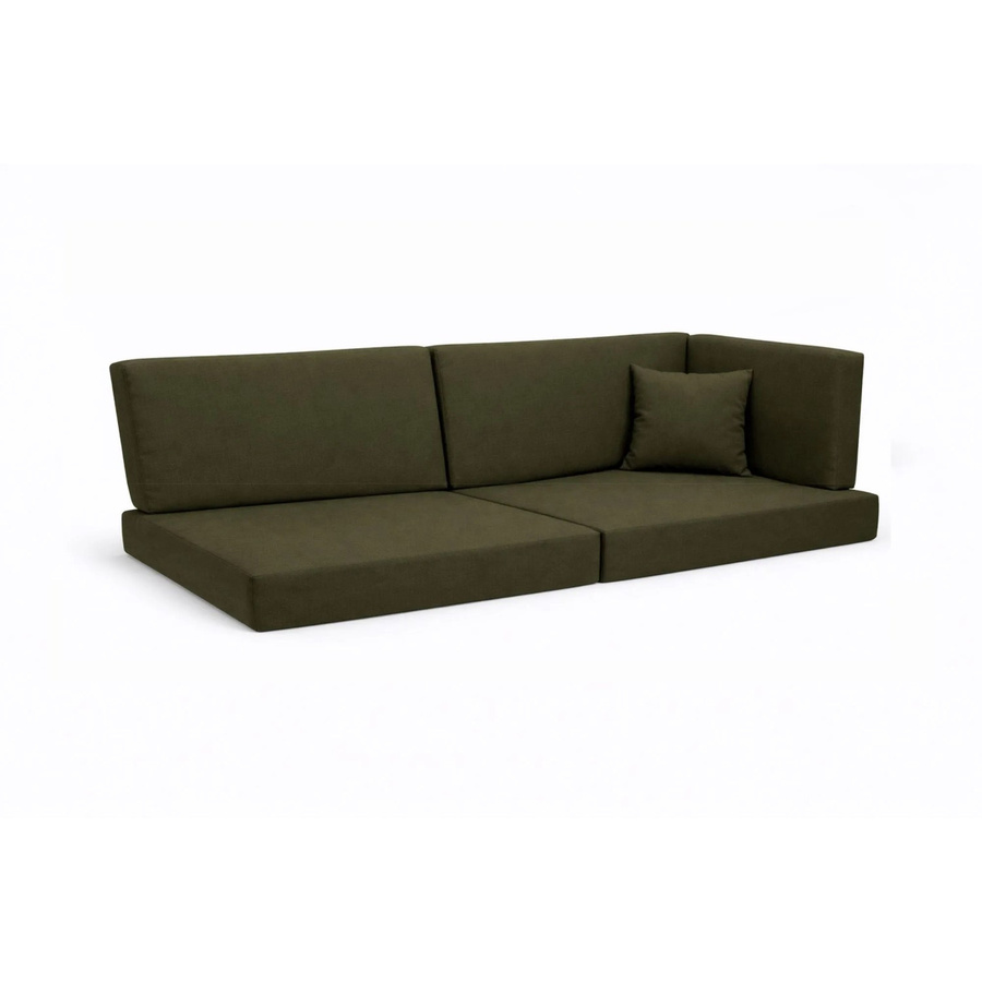 Setgarden Comfort Palettenkissen 6er Set Outdoor in Grün mit Sitzkissen und Rückenkissen, Sitzkissen B: 120 cm, T: 60 cm, H: 10 cm und Rückenkissen B: 120 cm, T: 40 cm, H: 10 cm - Bild 2