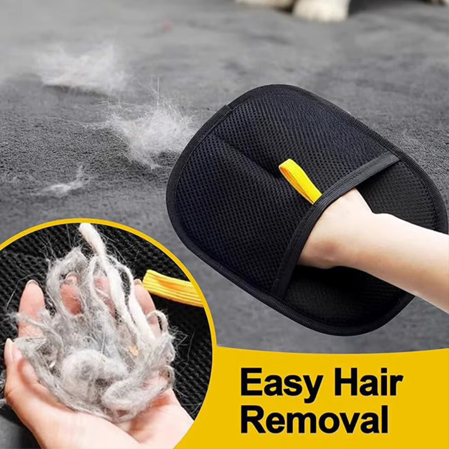HOCOSHINE Tierhaarentferner-Handschuhe zur Fellpflege für Hunde, Katzen und Kaninchen in Schwarz - Bild 4