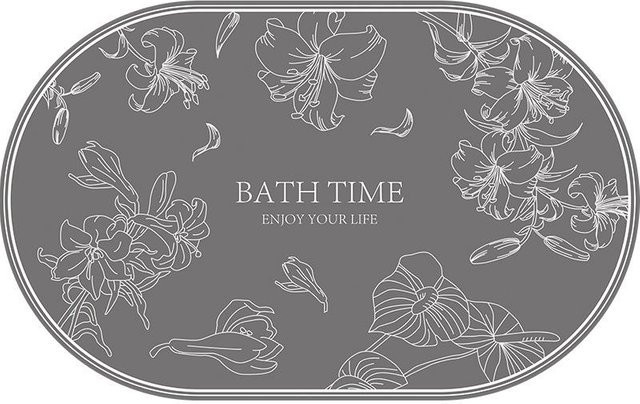 Yiran Furniture Badezimmer Fußmatte mit Blumenmuster, schnelltrocknend und rutschfest, B/T: 60 x 40 cm - Bild 1