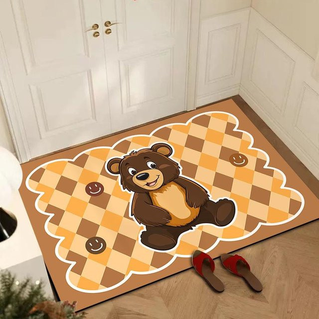 Saugfähige Badezimmer-Fußmatte aus Kieselgur mit Tier-Motiv, braun, B/T: 60 x 40 cm - Bild 1