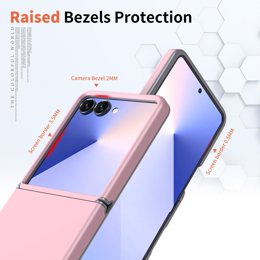 Ultra dünne PC TPU Schutzhülle für Samsung Galaxy Z Flip 7, Z Flip 6, Z Flip 5 und Z Flip FE mit Faltgelenk-Schutzband in Pink - Bild 2